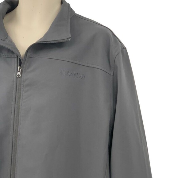 Magellan Outdoors Men's LS Full Zip Softshell Jacket‎ Fleece Lined Gray 2XL READ - Picture 7 of 10